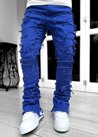 Laser Stacked Denim Jeans