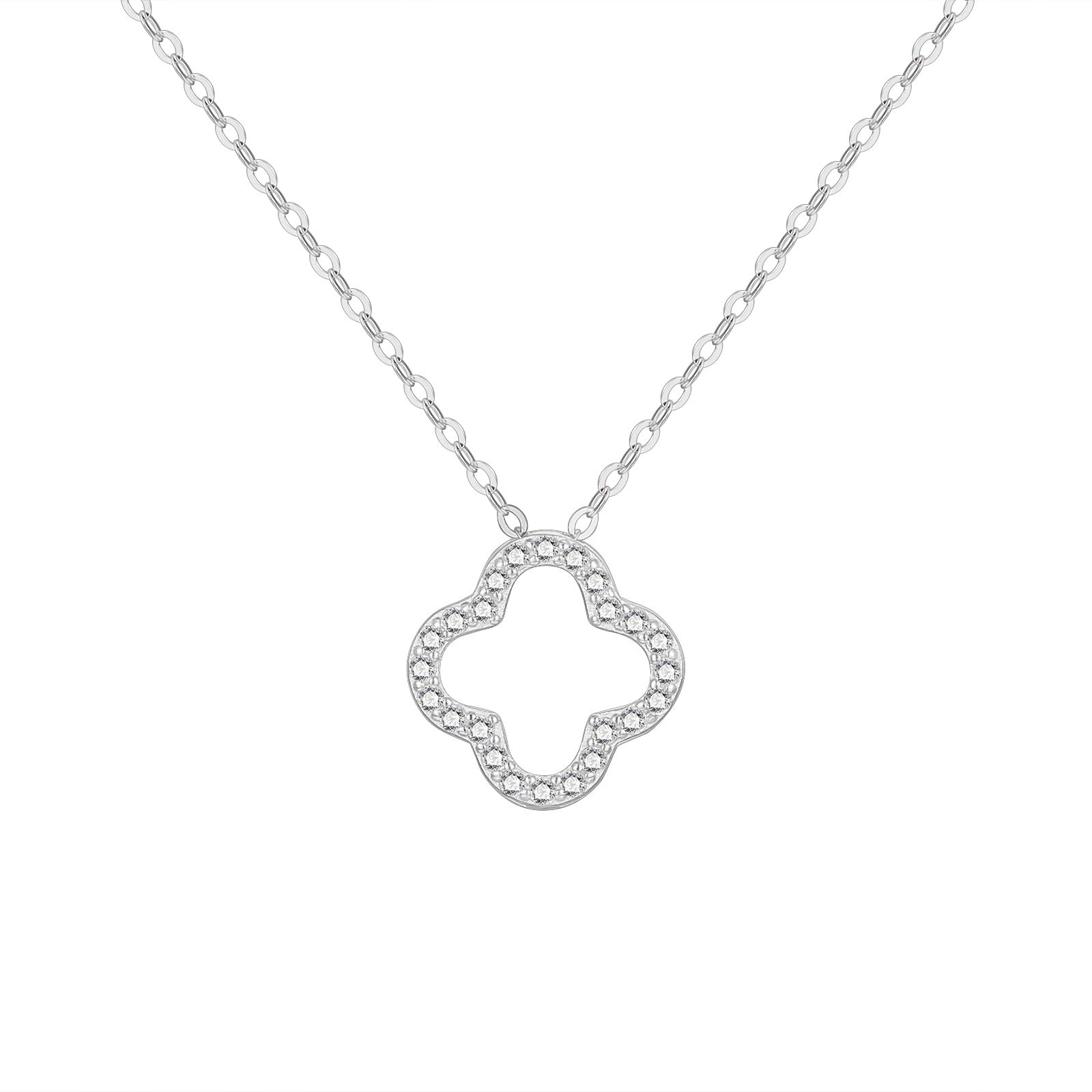 VVS 925 Sterling Silver Moissanite Hollow C Necklace