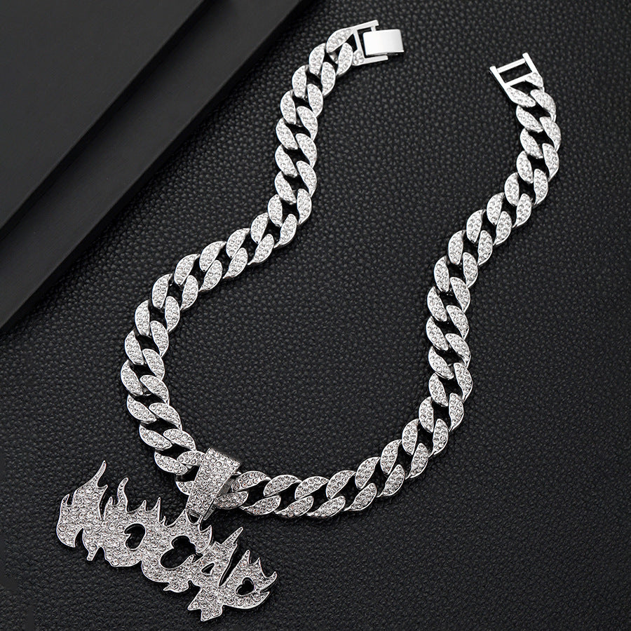 VVS "NO CAP" Diamond-Filled Flame Letter Necklace