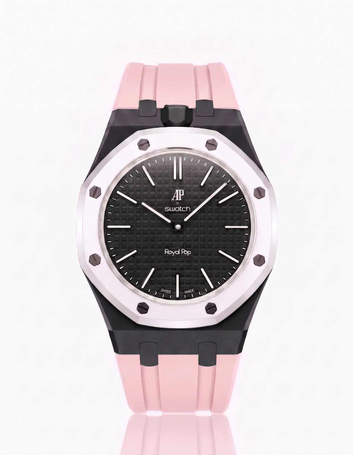 combo::black::rubber-strap-for-ap-x-swatch-royal-pop-pink