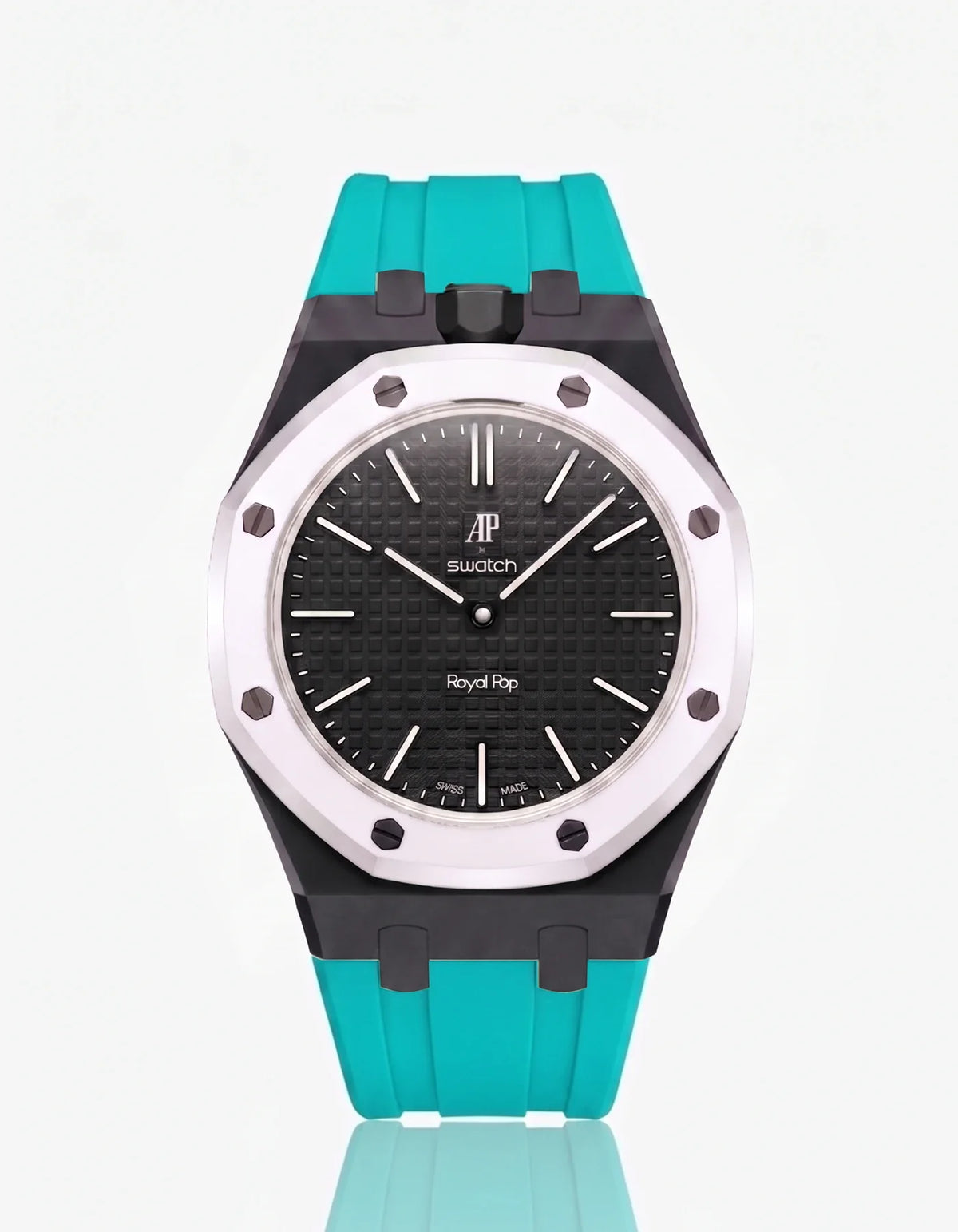 combo::black::rubber-strap-for-ap-x-swatch-royal-pop-turquoise