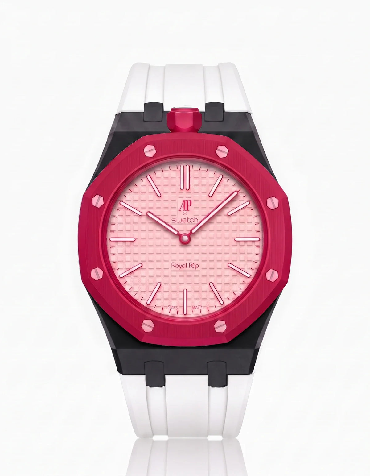 combo::black::rubber-strap-for-ap-x-swatch-royal-pop-white