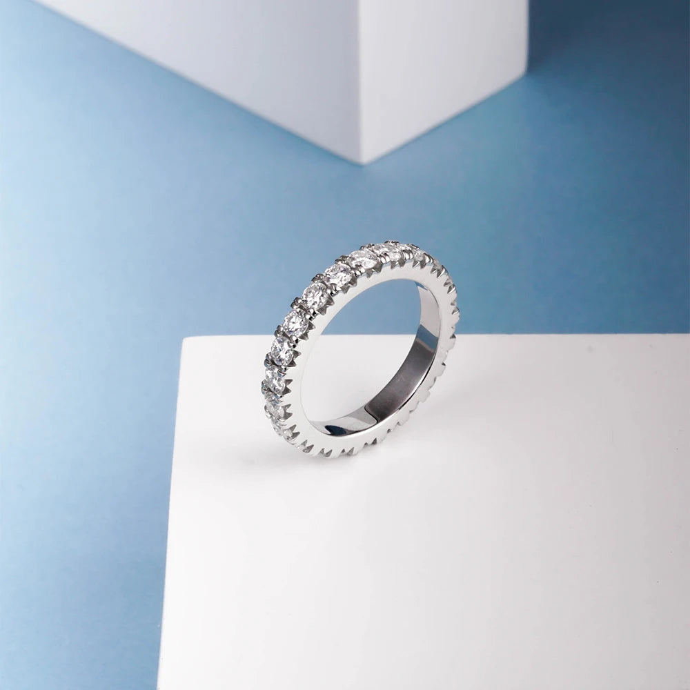 925 Sterling Silber Moissanit Eternity Ring