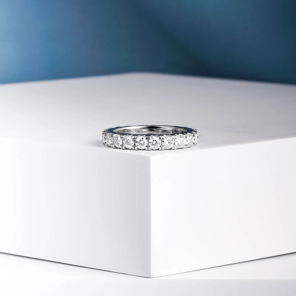 925 Sterling Silber Moissanit Eternity Ring