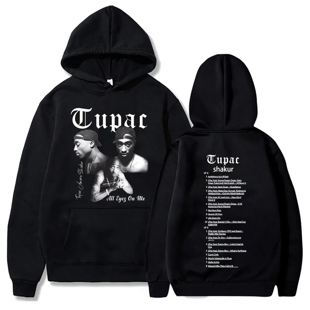 90s Tupac Graphic Oversized Pull over Hoodies