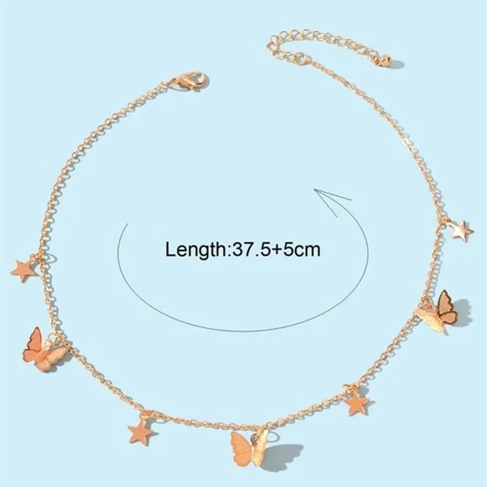 Trendy Butterfly Simple Single Layer Necklace