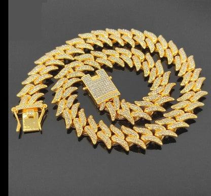 Cuban Link Spiky Thorn Dog Chain