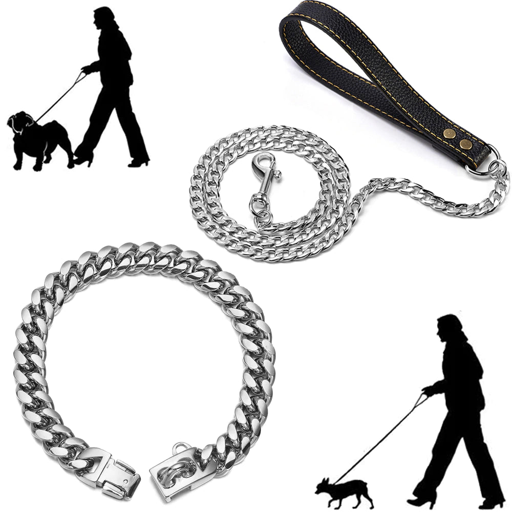 Klobiges goldenes Hundehalsband – S/M-Hund