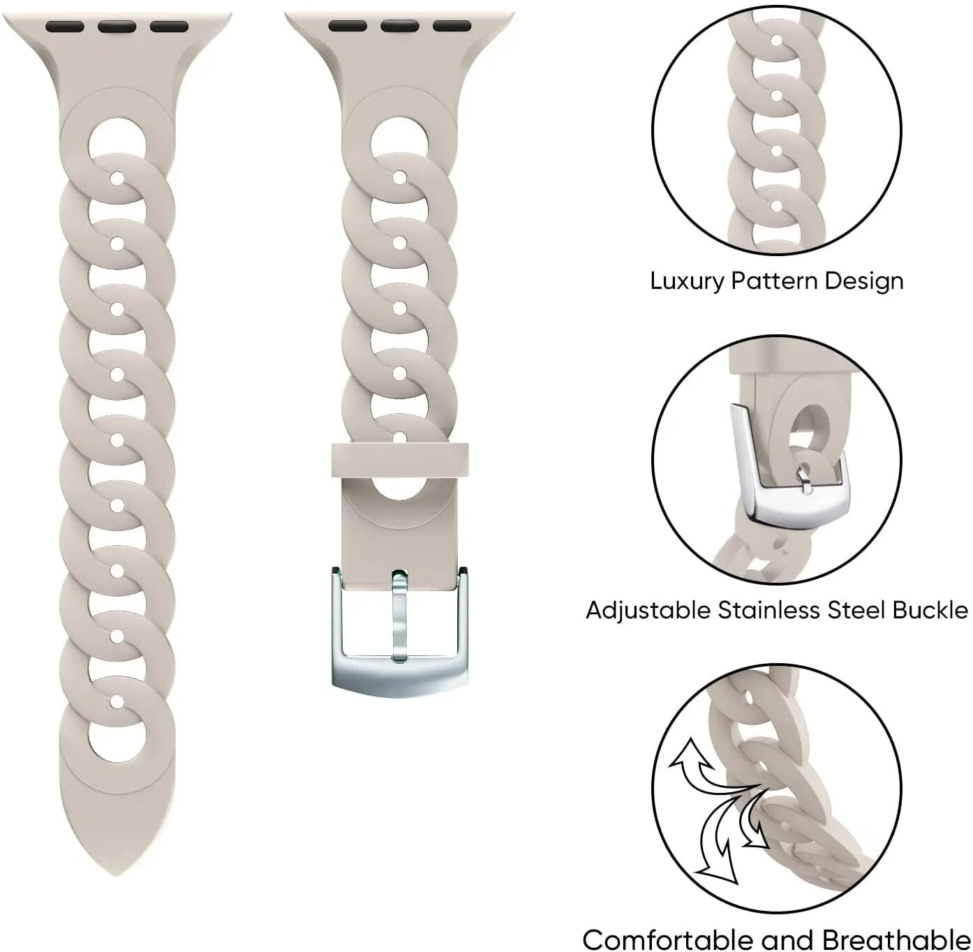 Compatible with Apple Watch -  Silicone Pattern Watch Band