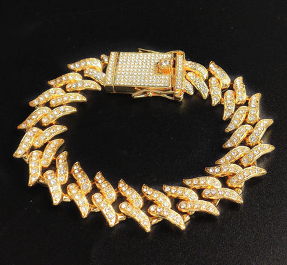 Cuban Link Spiky Thorn Dog Chain