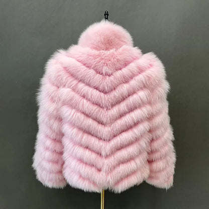 Reversible Real Fox Fur Elegance Jacket