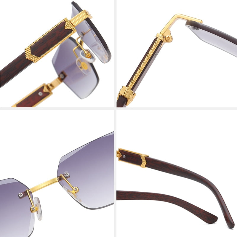 VVS Jewelry Luxury Rimless Square Sunglasses