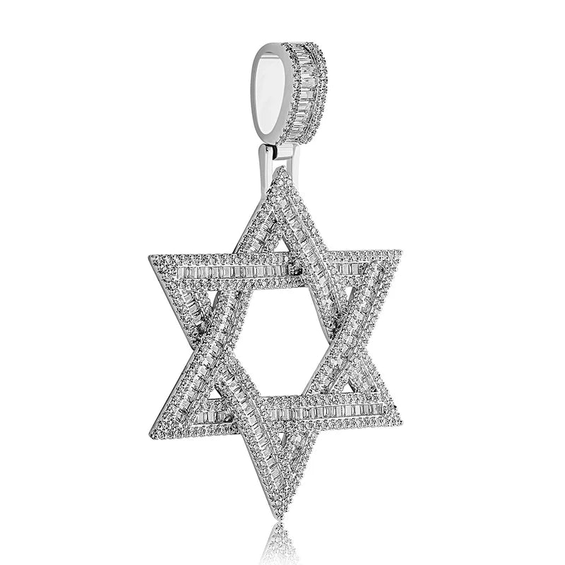 VVS Iced Out Jewish Star of David Pendant Necklace