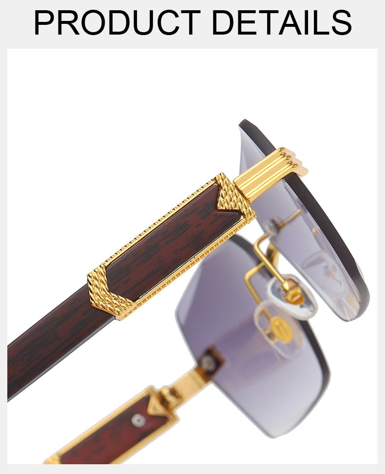 VVS Jewelry Luxury Rimless Square Sunglasses