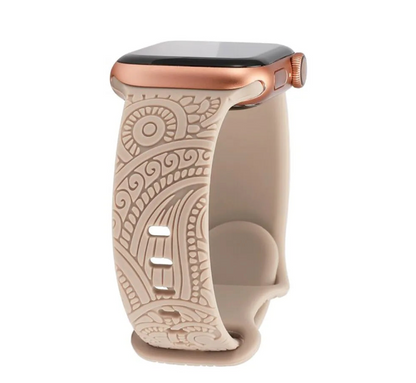 Hot Engraved Pattern Silicone Band For Apple Watch