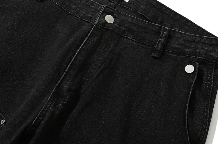 Lässige, gerade, zerrissene VVS-Jeans im Oversize-Stil