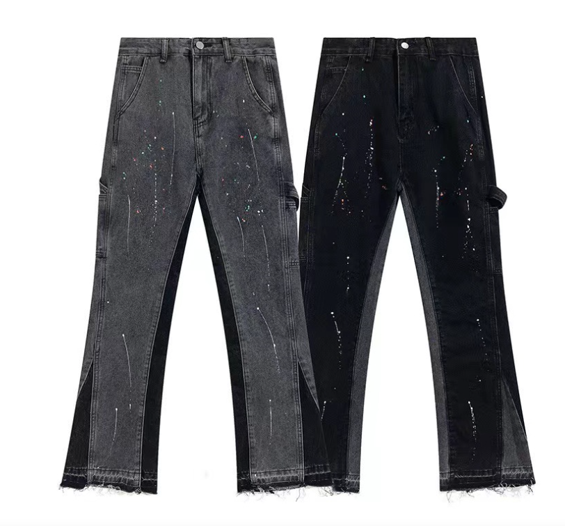 Ink Splash Straight Leg Jeans