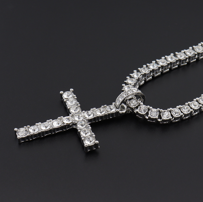 Iced Out Cross Tennis Chain