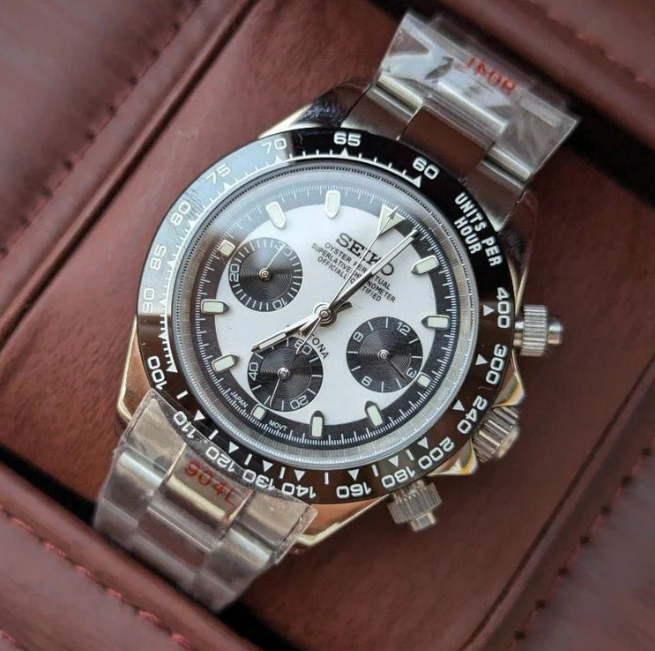 Seiktona Daytona Chronograph | Black White Edition (Reversed Ghost)
