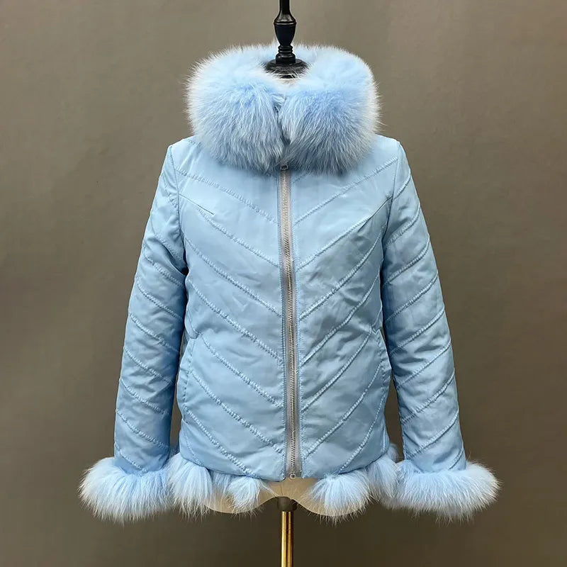 Reversible Real Fox Fur Elegance Jacket