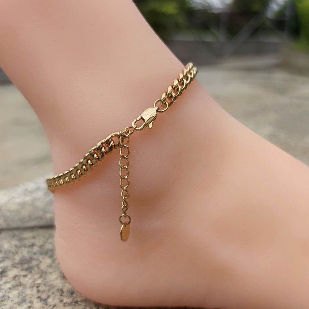 6mm Adjustable Minimal Cuban Anklet