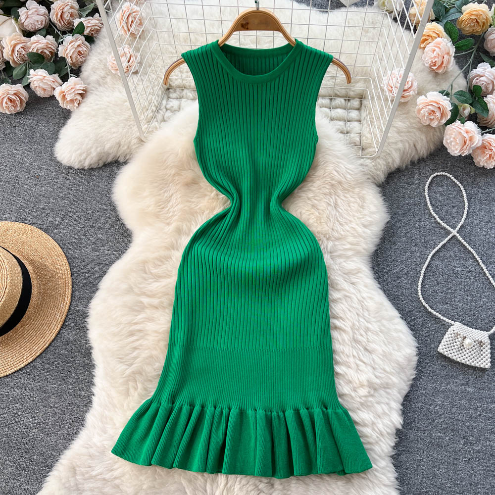 Amelia Knitted Summer Ruffle Dress