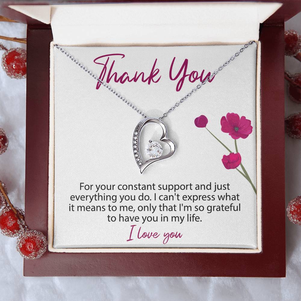 Thank You Message Card Necklace