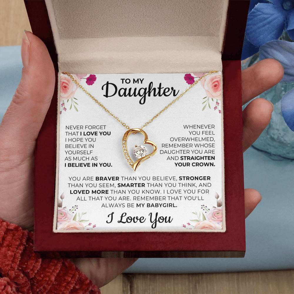 To My Daughter Message Card Necklace