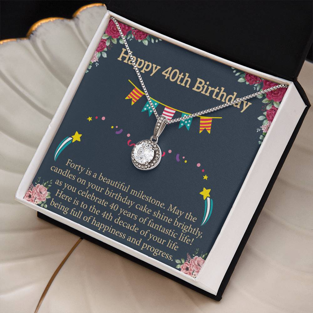 40th Birthday Message Card Necklace