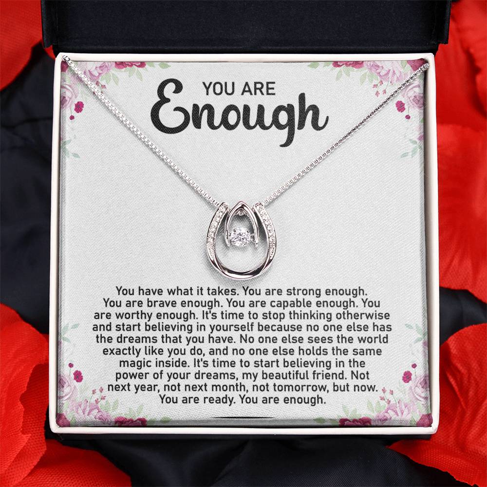 You Are Enough Message Card Necklace