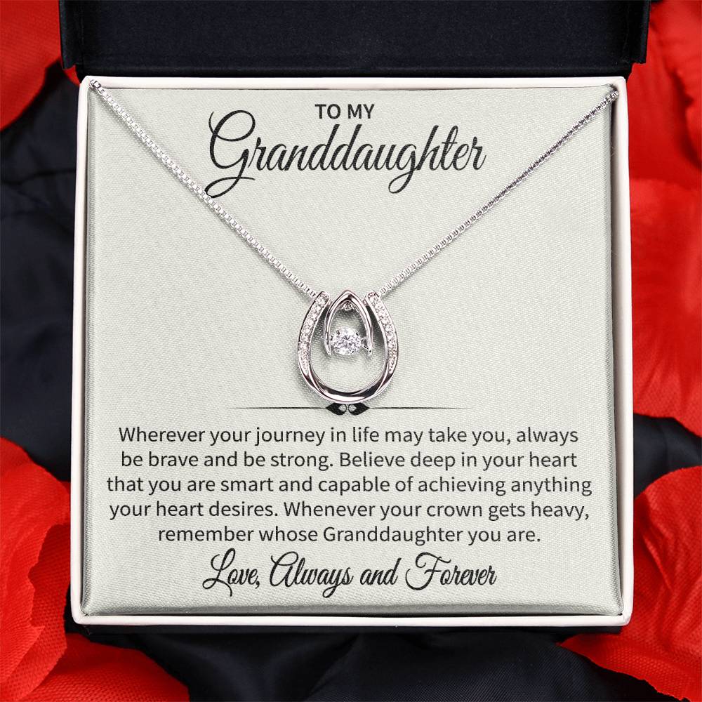 To My Granddaughter (Love, Always and Forever) Message Card Necklace