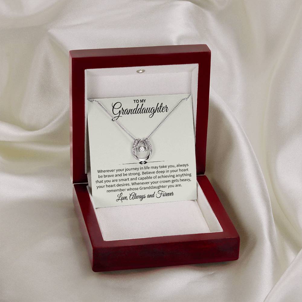 To My Granddaughter (Love, Always and Forever) Message Card Necklace