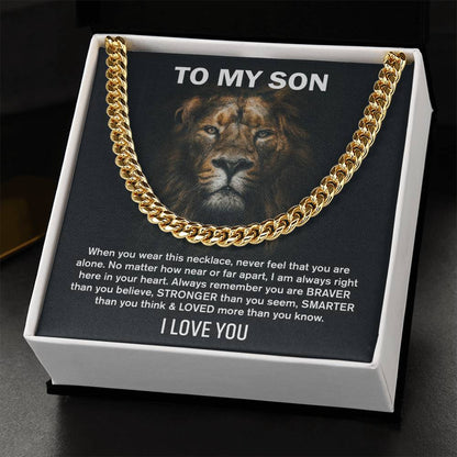 To My Son (I Love You) Message Card Necklace