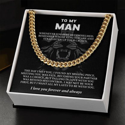 To My Man (I Love You Forever and Always) Message Card Necklace