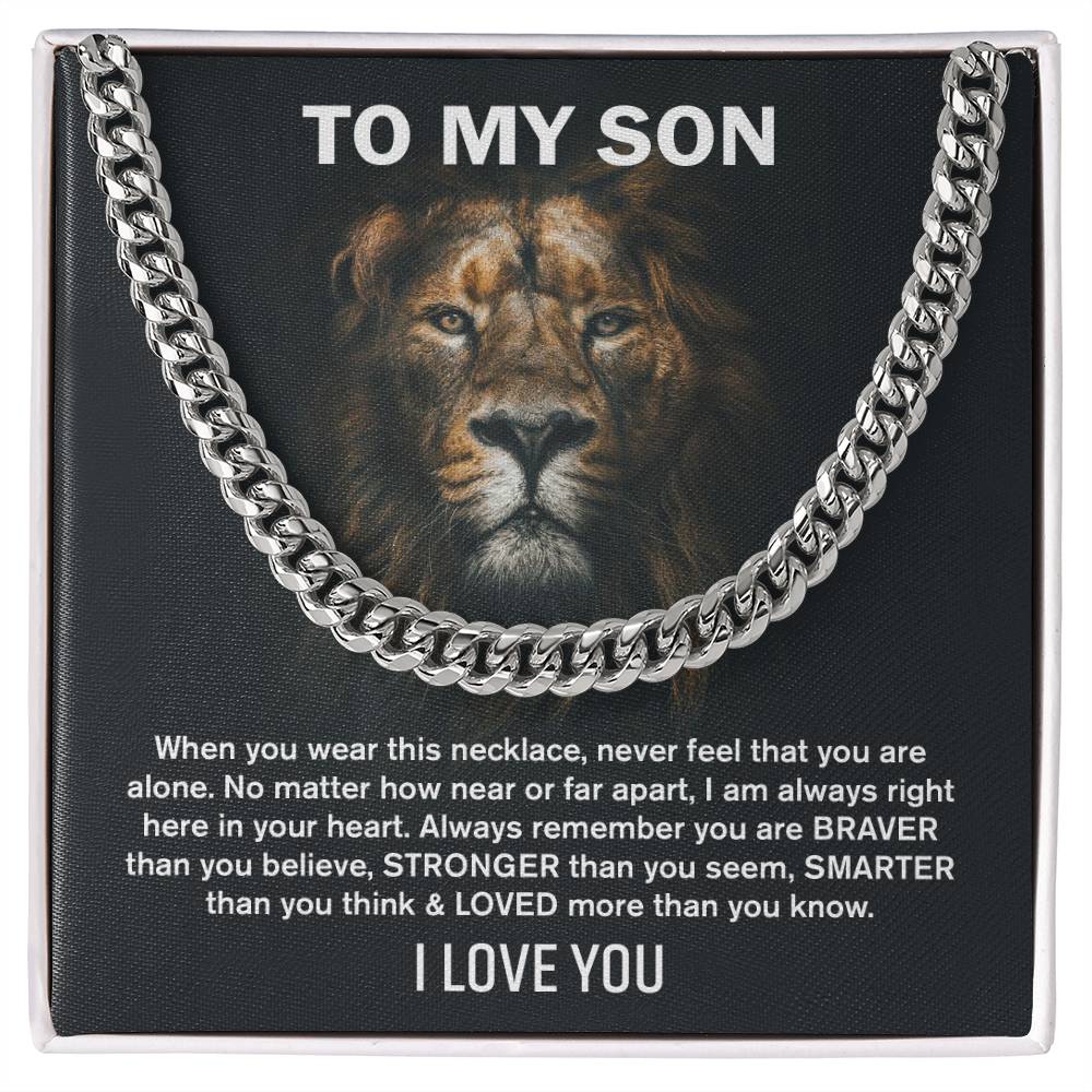 To My Son (I Love You) Message Card Necklace