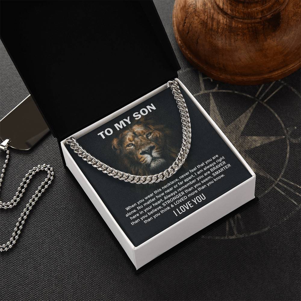 To My Son (I Love You) Message Card Necklace