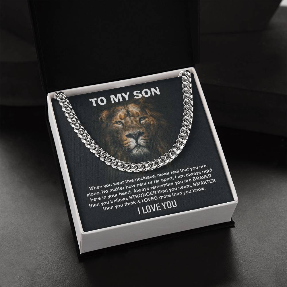 To My Son (I Love You) Message Card Necklace