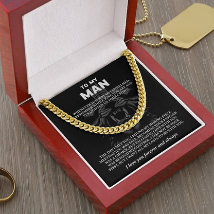 To My Man (I Love You Forever and Always) Message Card Necklace