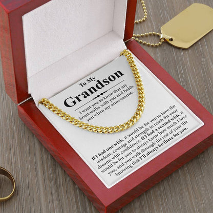 To My Grandson Message Card Necklace