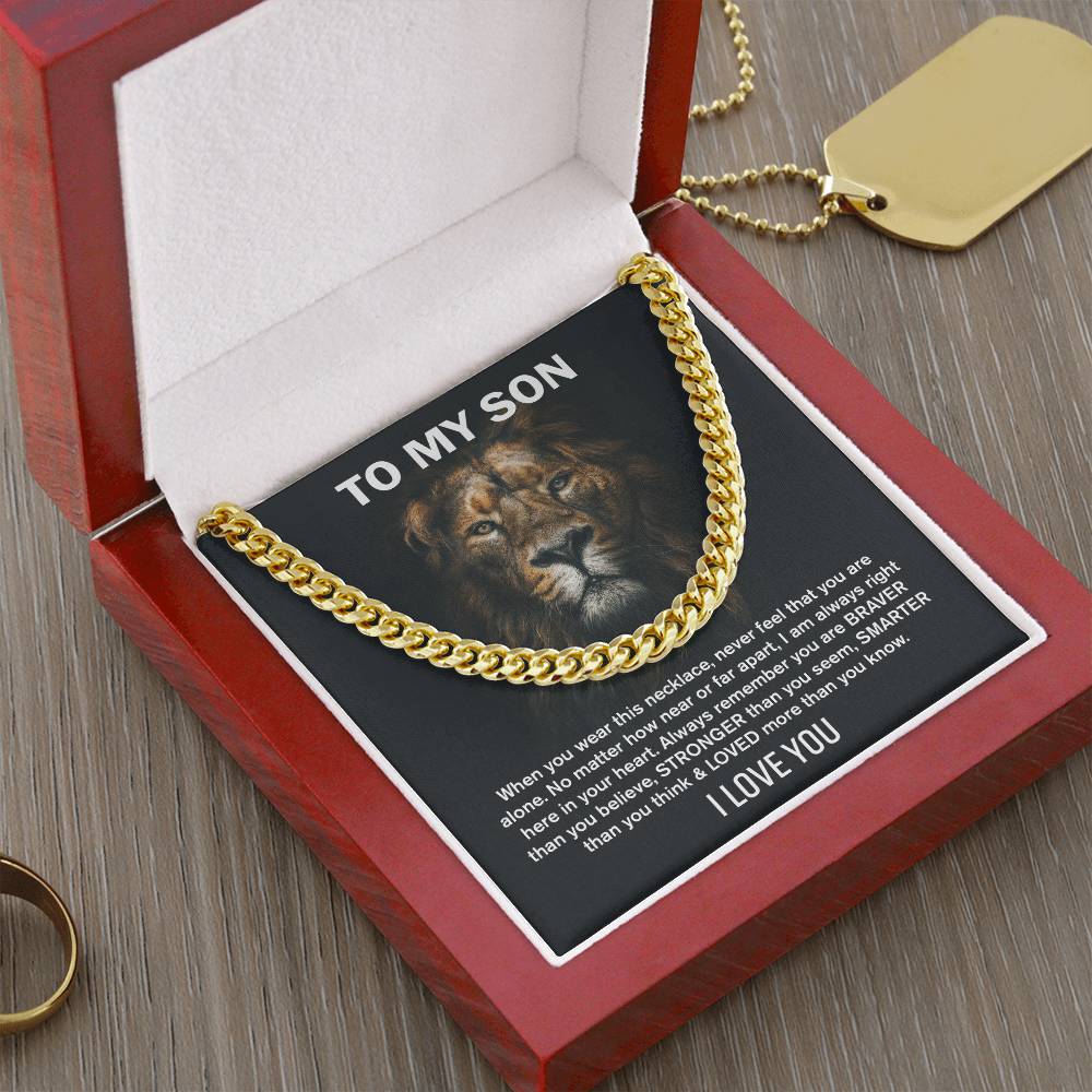 To My Son (I Love You) Message Card Necklace