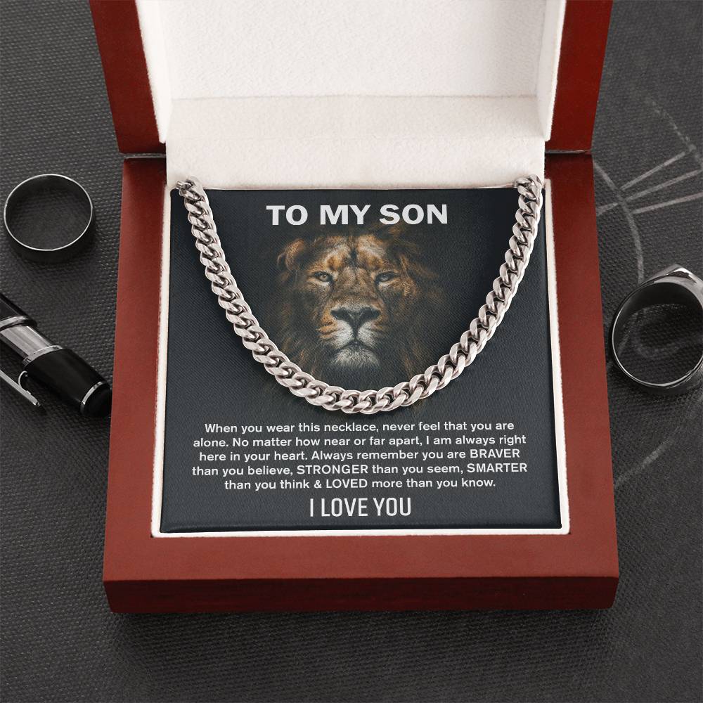 To My Son (I Love You) Message Card Necklace