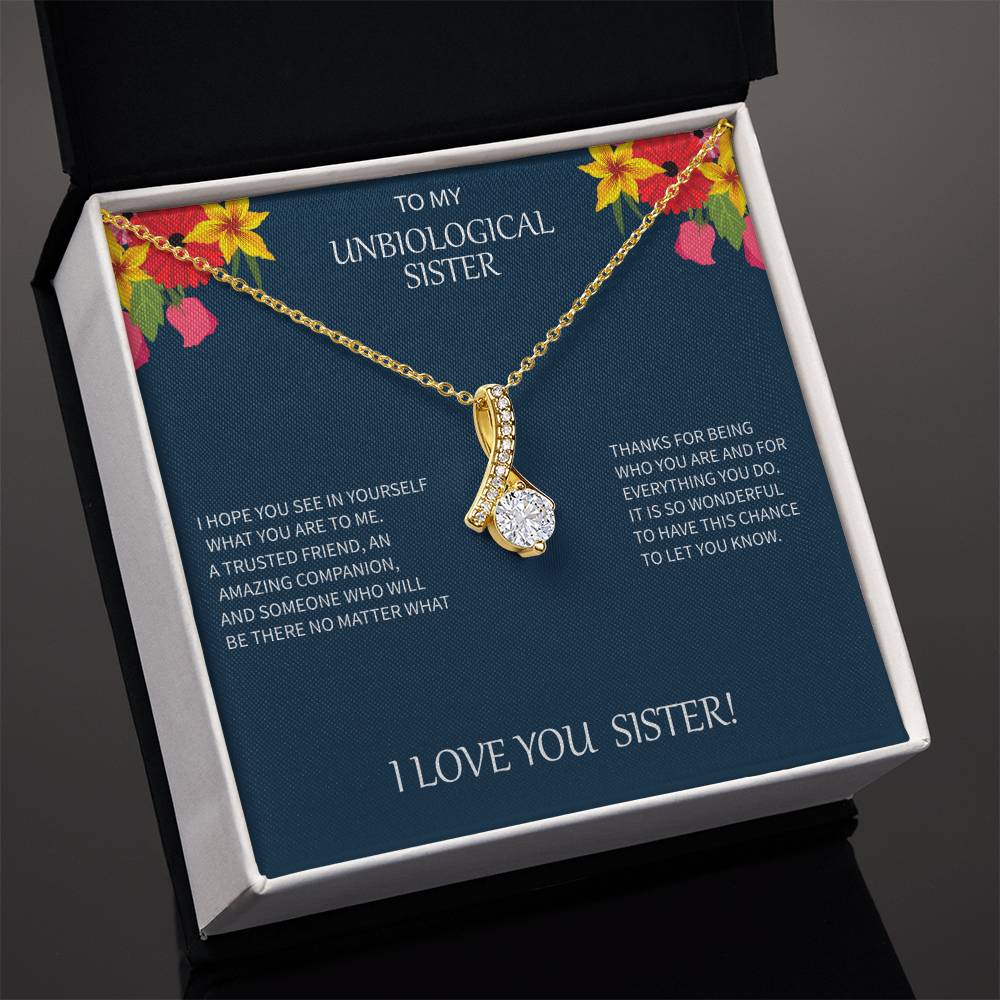 Unbiological Sister Message Card Allure Necklace