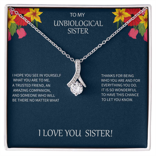 Unbiological Sister Message Card Allure Necklace