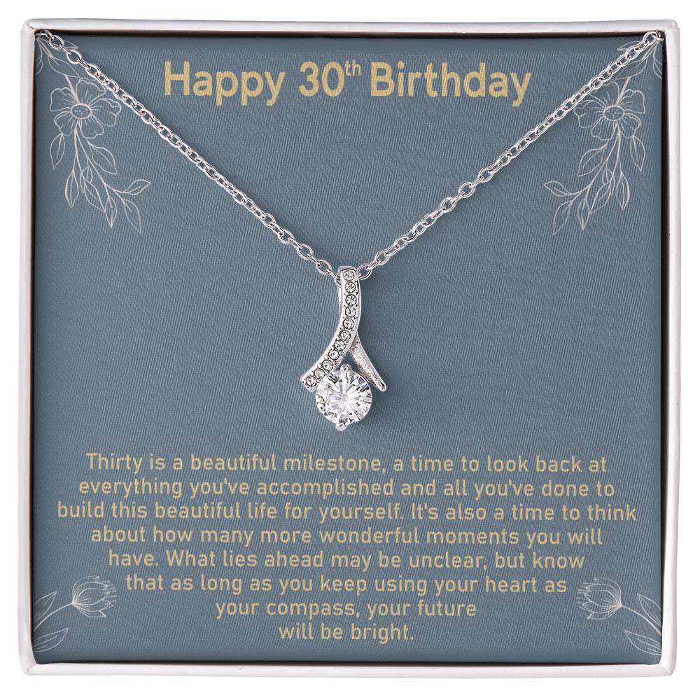 30th Birthday Message Card Necklace