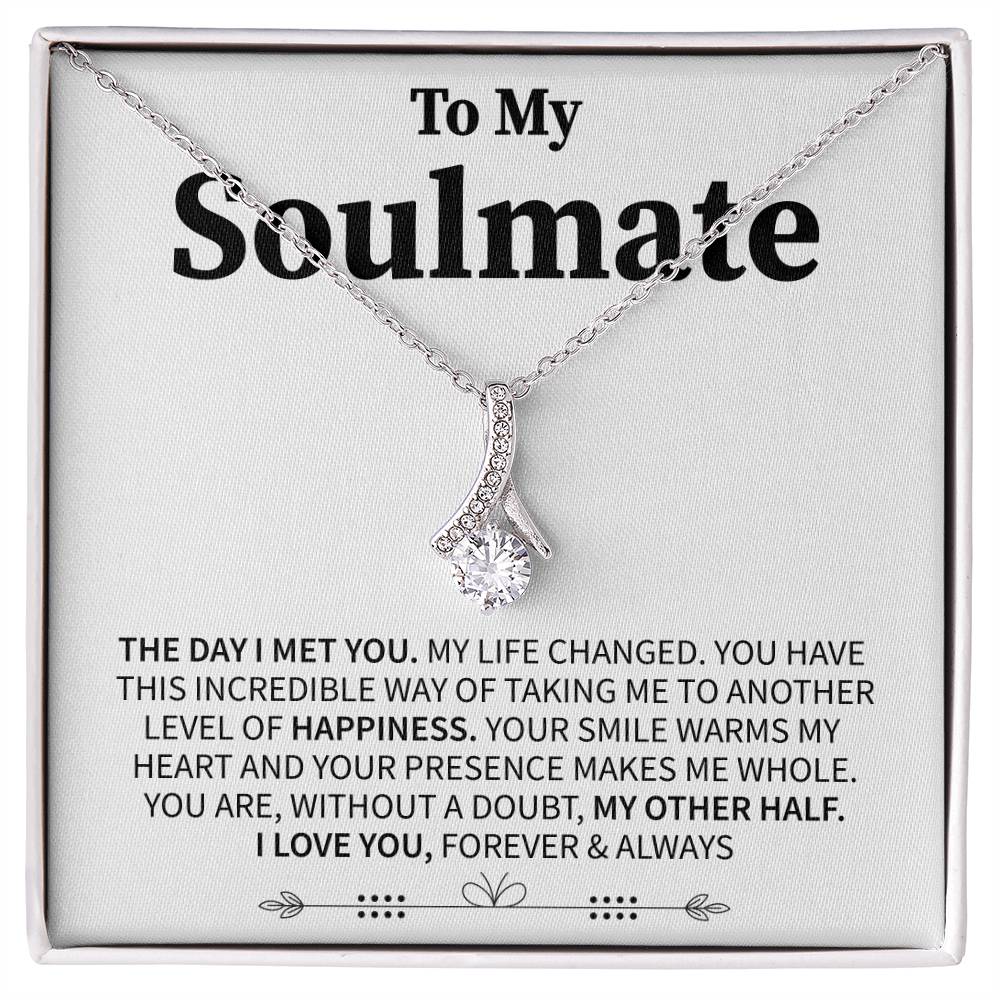 To My Soulmate (I Love You, Forever and Always) Message Card Necklace