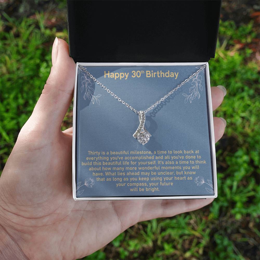 30th Birthday Message Card Necklace