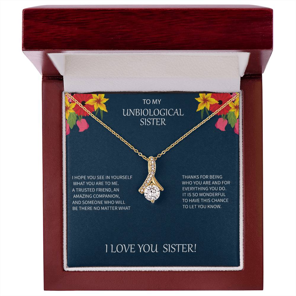 Unbiological Sister Message Card Allure Necklace