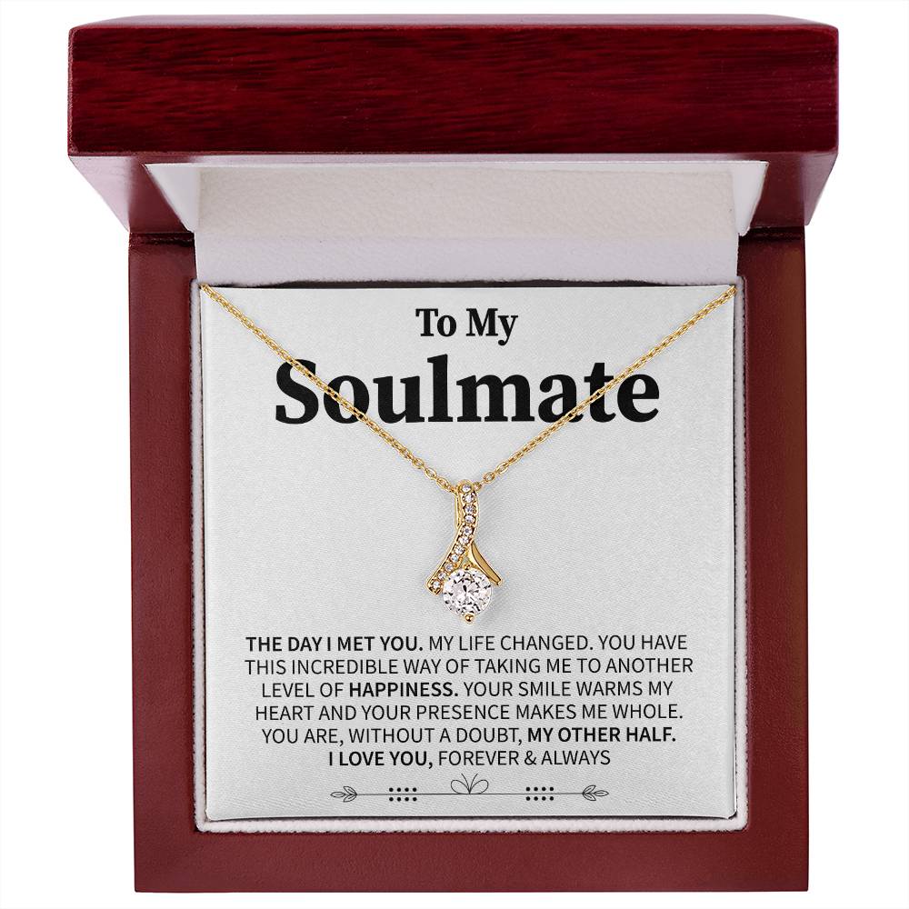 To My Soulmate (I Love You, Forever and Always) Message Card Necklace