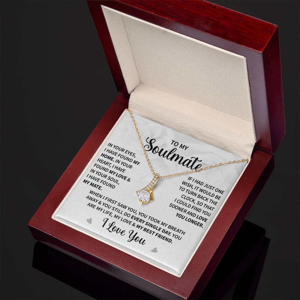To My Soulmate (I Love You) Message Card Necklace