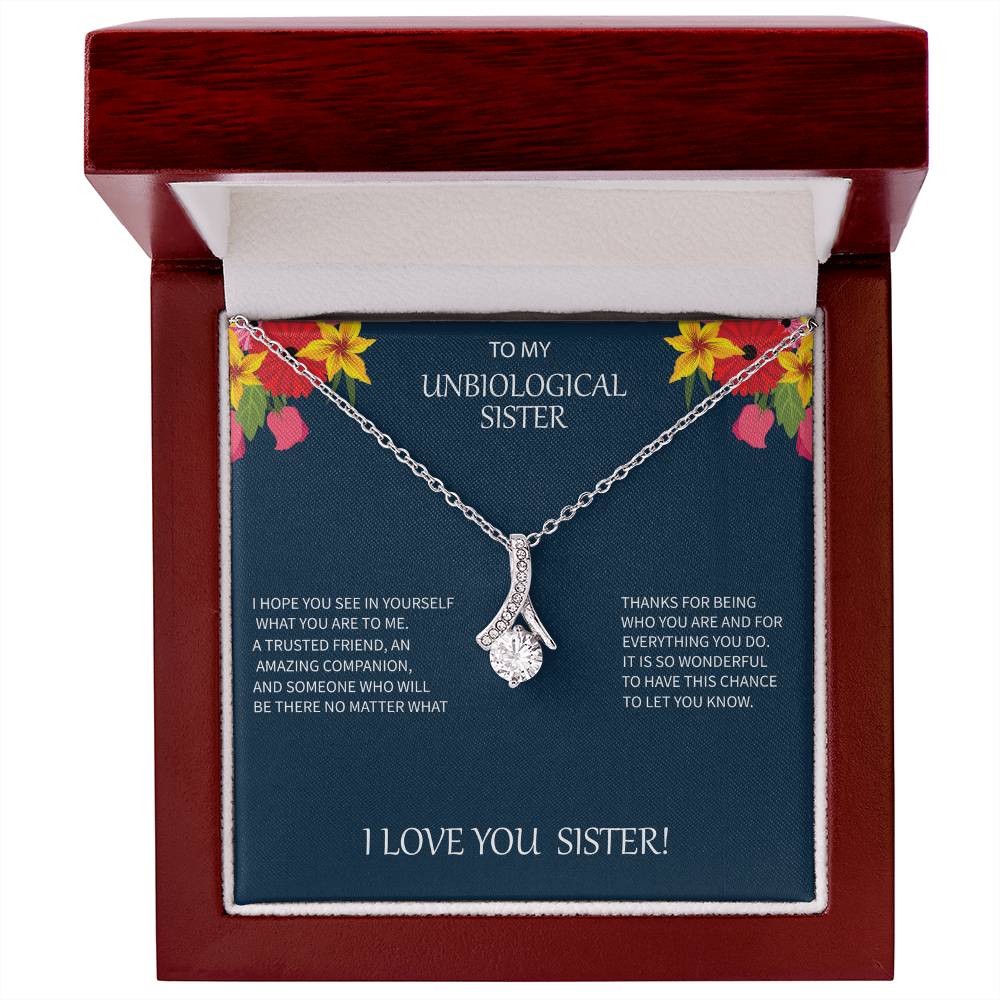 Unbiological Sister Message Card Allure Necklace